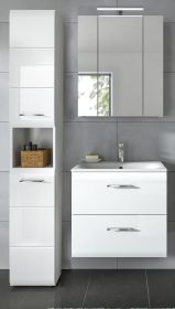 Badmöbel Set 3-teilig Cover in weiß Hochglanz Badkombination 105 x 185 cm Badmöbel Set 3-teilig Cover in weiß Hochglanz Badkombination 105 x 185 cm