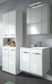 Badmöbel Set 3-teilig Cover in weiß Hochglanz Badkombination 135 x 185 cm Badmöbel Set 3-teilig Cover in weiß Hochglanz Badkombination 135 x 185 cm