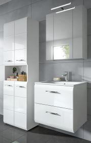 Badmöbel Set 3-teilig Cover in weiß Hochglanz Badkombination 135 x 185 cm Badmöbel Set 3-teilig Cover in weiß Hochglanz Badkombination 135 x 185 cm