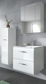 Badmöbel Set 3-teilig Cover in weiß Hochglanz Badkombination 105 x 185 cm Badmöbel Set 3-teilig Cover in weiß Hochglanz Badkombination 105 x 185 cm