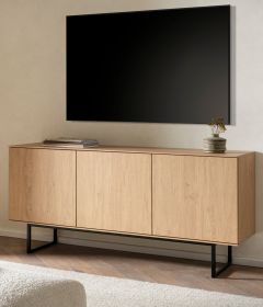 TV-Lowboard Breda in Stone Eiche 150 x 70 cm, mit Push-to-Open und Komforthhe