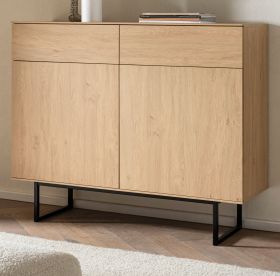 Sideboard Breda in Stone Eiche Kommode 115 x 98 cm, mit Push-to-Open