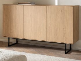 Sideboard Breda in Stone Eiche Kommode 150 x 90 cm, mit Push-to-Open