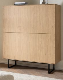 Highboard Breda in Stone Eiche Kommode 115 x 137 cm, mit Push-to-Open Highboard Breda in Stone Eiche Kommode 115 x 137 cm, mit Push-to-Open
