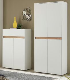 Garderobe Set 2-teilig Center in weiß und Wotan Eiche Garderobenkombination 180 x 195 cm Garderobe Set 2-teilig Center in weiß und Wotan Eiche Garderobenkombination 180 x 195 cm