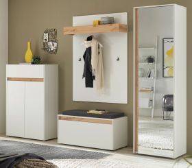 Garderobe Set 5-teilig Center in weiß und Wotan Eiche Garderobenkombination 265 x 200 cm Garderobe Set 5-teilig Center in weiß und Wotan Eiche Garderobenkombination 265 x 200 cm