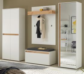 Garderobe Set 5-teilig Center in weiß und Wotan Eiche Garderobenkombination 265 x 200 cm Garderobe Set 5-teilig Center in weiß und Wotan Eiche Garderobenkombination 265 x 200 cm