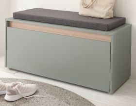 Garderobe Sitzbank Center in Salbei und Barista Eiche Garderobenbank 100 cm Garderobe Sitzbank Center in Salbei und Barista Eiche Garderobenbank 100 cm