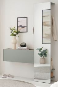 Garderobe Set 2-teilig Center in Salbei und Barista Eiche Garderobenkombination 150 x 200 cm