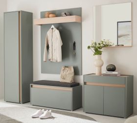 Garderobe Set 6-teilig Center in Salbei und Barista Eiche Garderobenkombination 260 x 200 cm Garderobe Set 6-teilig Center in Salbei und Barista Eiche Garderobenkombination 260 x 200 cm