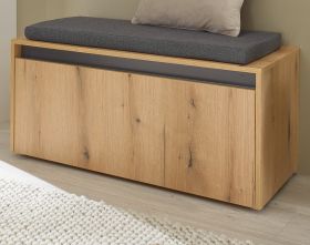 Garderobe Sitzbank Center in Evoke Eiche und grau Garderobenbank 100 cm Garderobe Sitzbank Center in Evoke Eiche und grau Garderobenbank 100 cm