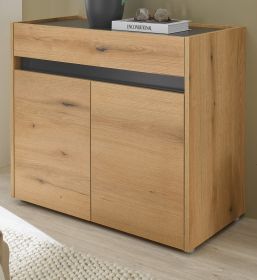 Schuhschrank Center in Evoke Eiche und grau Flurkommode 80 x 70 cm Schuhschrank Center in Evoke Eiche und grau Flurkommode 80 x 70 cm