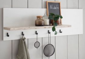 Kchenregal Rovola in wei Pinie Landhaus Kche Wandregal 130 cm Gewrzregal