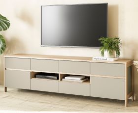 TV-Lowboard Finnes in Salbei und Eiche TV Unterteil skandinavisch 193 cm, Soft-Close