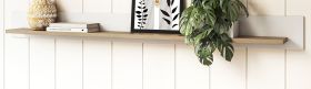 Wandboard Finnes in wei und Eiche Wandregal skandinavisch 180 cm