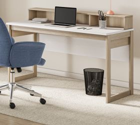 Schreibtisch Finnes in wei und Eiche Laptoptisch skandinavisch 120 cm