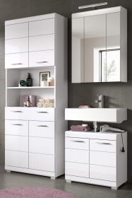 Badmöbel Set 3-teilig Shawn in weiß Hochglanz Badkombination 149 x 191 cm Badmöbel Set 3-teilig Shawn in weiß Hochglanz Badkombination 149 x 191 cm