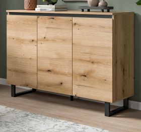Sideboard Gelia in Evoke Eiche und schwarz Kommode 120 x 84 cm, Soft-Close Sideboard Gelia in Evoke Eiche und schwarz Kommode 120 x 84 cm, Soft-Close
