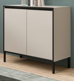 Kommode Torello in kaschmir und schwarz Sideboard 92 x 83 cm