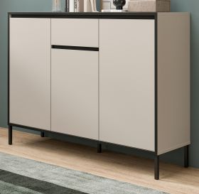 Sideboard Torello in kaschmir und schwarz Kommode 136 x 101 cm