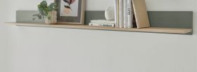 Wandboard Center in Salbei und Barista Eiche Wandregal 170 x 15 cm