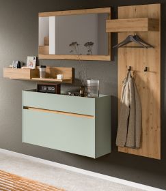 Garderobe Set 4-teilig Borga in Salbei und Artisan Eiche 205 x 192 cm Garderobe Set 4-teilig Borga in Salbei und Artisan Eiche 205 x 192 cm