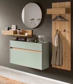 Garderobe Set 4-teilig Borga in Salbei und Artisan Eiche 205 x 197 cm Garderobe Set 4-teilig Borga in Salbei und Artisan Eiche 205 x 197 cm
