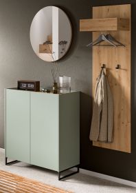 Garderobe Set 3-teilig Borga in Salbei und Artisan Eiche 155 x 197 cm, Soft-Close Garderobe Set 3-teilig Borga in Salbei und Artisan Eiche 155 x 197 cm, Soft-Close