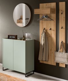 Garderobe Set 4-teilig Borga in Salbei und Artisan Eiche 186 x 197 cm, Soft-Close Garderobe Set 4-teilig Borga in Salbei und Artisan Eiche 186 x 197 cm, Soft-Close