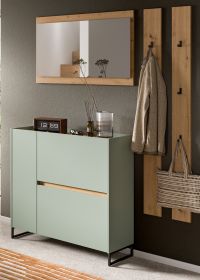 Garderobe Set 4-teilig Borga in Salbei und Artisan Eiche 172 x 197 cm, Soft-Close Garderobe Set 4-teilig Borga in Salbei und Artisan Eiche 172 x 197 cm, Soft-Close
