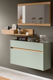 Garderobe Set 3-teilig Borga in Salbei und Artisan Eiche 140 x 197 cm Garderobe Set 3-teilig Borga in Salbei und Artisan Eiche 140 x 197 cm