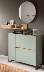 Garderobe Set 3-teilig Borga in Salbei und Artisan Eiche 140 x 197 cm, Soft-Close Garderobe Set 3-teilig Borga in Salbei und Artisan Eiche 140 x 197 cm, Soft-Close