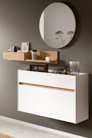 Garderobe Set 3-teilig Borga in weiß und Artisan Eiche 140 x 197 cm Garderobe Set 3-teilig Borga in weiß und Artisan Eiche 140 x 197 cm