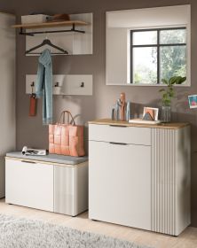 Garderobe Set 5-teilig Skid in Kaschmir Sand und Evoke Eiche 175 x 190 cm
