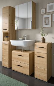 Badmbel Set 4-teilig Cover in Artisan Eiche Badkombination 150 x 185 cm