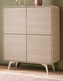Highboard Elverum in Eiche natur Kommode skandinavisch 108 x 130 cm, mit Push-to-Open