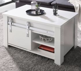 Couchtisch Miami in weiß Hochglanz Beistelltisch 93 x 60 cm Couchtisch Miami in weiß Hochglanz Beistelltisch 93 x 60 cm