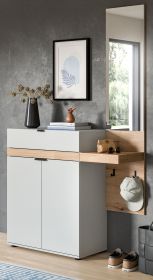 Garderobe Set 2-teilig Janko in grau und Evoke Eiche 110 x 194 cm, Soft-Close Garderobe Set 2-teilig Janko in grau und Evoke Eiche 110 x 194 cm, Soft-Close