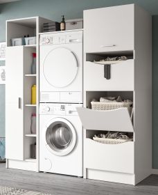 Waschmaschinenschrank Flexy in wei Set 3-teilig 176 x 196 cm