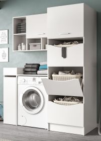 Waschmaschinenschrank Flexy in wei Set 4-teilig 155 x 196 cm