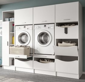 Waschmaschinenschrank Flexy in wei Set 4-teilig 242 x 196 cm