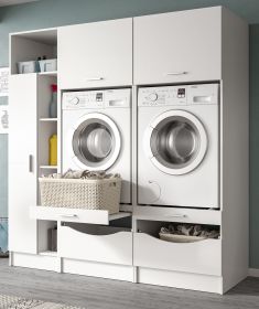 Waschmaschinenschrank Flexy in wei Set 3-teilig 182 x 195 cm