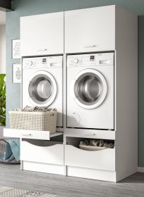 Waschmaschinenschrank Flexy in wei Set 2-teilig 132 x 195 cm