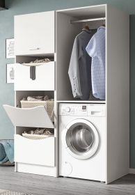Waschmaschinenschrank Flexy in wei Set 2-teilig 126 x 196 cm