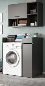 Waschmaschinenschrank Flexy in grau Set 3-teilig 95 x 195 cm