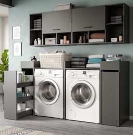 Waschmaschinenschrank Flexy in grau Set 6-teilig 190 x 195 cm