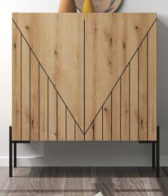 Kommode Norick in Evoke Eiche Sideboard 80 x 91 cm, Soft-Close