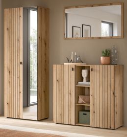 Garderobe Set 3-teilig Loreno in Evoke Eiche 191 x 192 cm