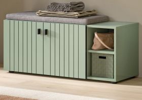 Garderobe Sitzbank Loreno in gr�n Garderobenbank 106 cm