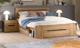 Schlafzimmer Set 3-teilig Cooper in Artisan Eiche und grau mit Bett Liegefl�che 140 x 200 cm und 2x Nachttisch